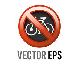 Vector red circle restricted icon with bicycle and red stroke