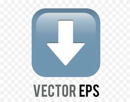 Isolated vector gradient blue arrow pointing down round corner square icon button