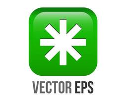 vector green rounded square bullet sparkle Eight Spoked Asterisk point icon