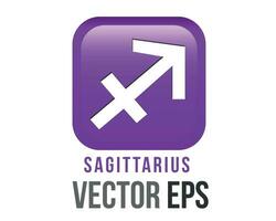 Vector purple Sagittarius astrological sign icon in the Zodiac, represents weighing scales