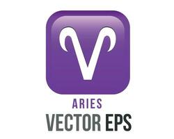 Vector gradient purple Aries astrological sign icon in the Zodiac,  represents a ram