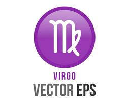 Vector gradient purple Virgo astrological sign icon in the Zodiac,  represents Maiden