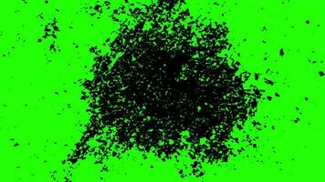 abstract background with grungy black splashes on a green screen chroma key video