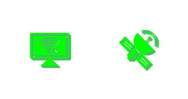 Disconnected Network and Satellite Icon vector