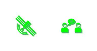 Satellite and Chatting Icon vector