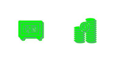 Safe Box and COINS Icon vector