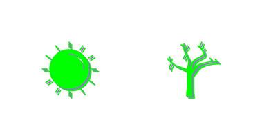 Sun and Tree Icon vector