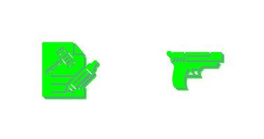 archivo y pistola icono vector