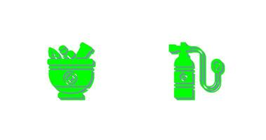 Herb and Oxygen Tank Icon vector