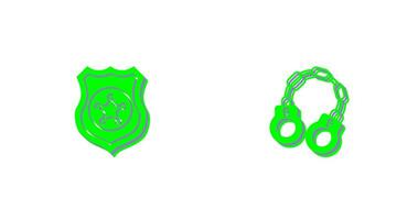 Police shield and Handcuff Icon vector