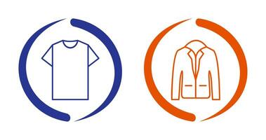 Plain T Shirt and Stylish Jacket Icon vector