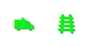 Ambulance and Train tack Icon vector