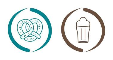 Pretzel and Pint of Beer Icon vector