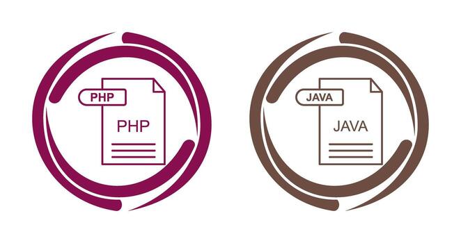 php y Java icono vector