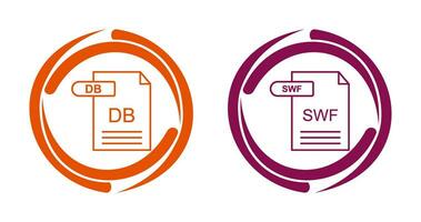 DB and SWF Icon vector