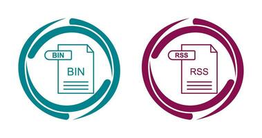 BIN and RSS Icon vector