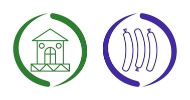 House and Hot Sausage Icon vector