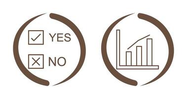 Yes No Option and Statistics Icon vector