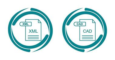 XML and CAD Icon vector