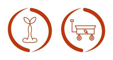 Tree and Garden Cart Icon vector