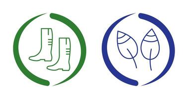 Gardening Boots and Leaves Icon vector