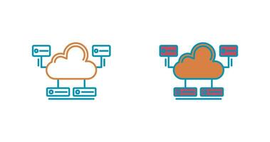 icono de vector de base de datos en la nube