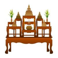 set of altar table with vector illustration on white background design