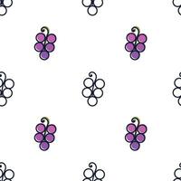 Grape icon seamless pattern on white background for typography, textiles. Vector illustration.