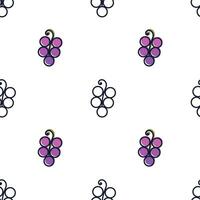 Grape icon seamless pattern on white background for typography, textiles. Vector illustration.