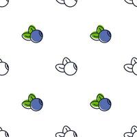 Blueberry seamless pattern with simple berries.  Icon child background for wrapping paper and textiles. vector