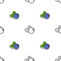 Blueberry seamless pattern with simple berries.  Icon child background for wrapping paper and textiles. vector