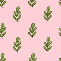 Seamless pattern with  leaves. For greeting card, wallpaper,  pattern fills, web page, background, invitation, gift paper. Isolateed on pink background. vector