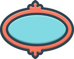 color icon for oval vector