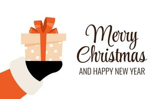 Merry Christmas and Happy New Year greeting card vector