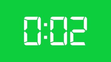 1 minuto verde tela digital cronômetro video