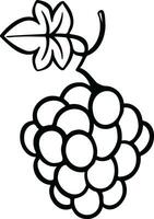 Grapes, berries line monochrome illustration vector