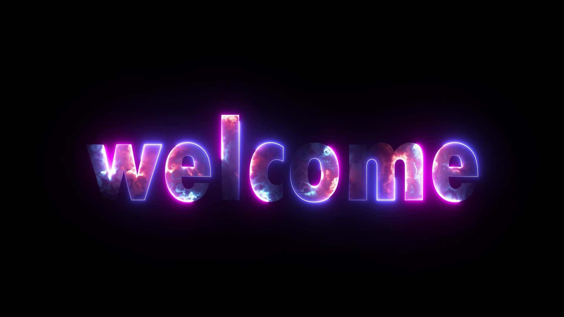 Welcome Animation with 3D neon purple and blue gradient animation ...