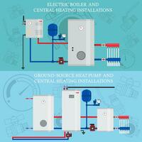 Gas boiler and central heating installations vector