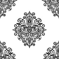 Damask floral motif tile pattern. Luxury tile isolated element. vector