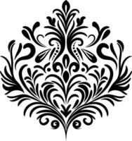 Vintage damask baroque ornament with floral retro antique style. Isolated element for wedding decoration. vector