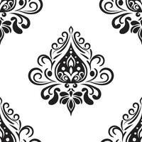 Damask floral motif tile pattern. Luxury tile isolated element. vector