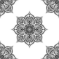 Damask floral motif tile pattern. Luxury tile isolated element. vector