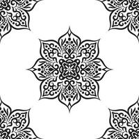 Damask floral motif tile pattern. Luxury tile isolated element. vector