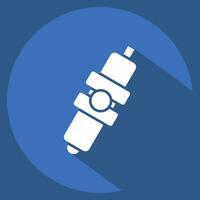 Icon Spark Plug. related to Car Parts symbol. long shadow style. simple design editable. simple illustration vector