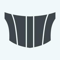 Icon Car Bonnet. related to Car Parts symbol. glyph style. simple design editable. simple illustration vector
