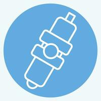 Icon Spark Plug. related to Car Parts symbol. blue eyes style. simple design editable. simple illustration vector