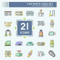 Icon Set Car Parts. related to Automotive symbol. doodle style. simple design editable. simple illustration vector