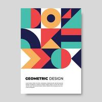 Colorful abstract geometric mural design covers. Vector illustration