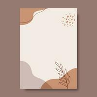 Leaf illustrations with abstract background. Abstract Art design for print, cover, wallpaper, Minimal and natural wall art. Vector illustration.