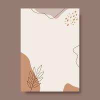 Leaf illustrations with abstract background. Abstract Art design for print, cover, wallpaper, Minimal and natural wall art. Vector illustration.